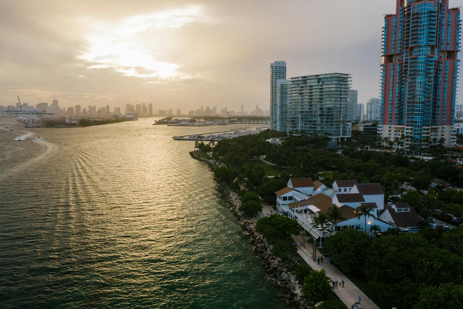 South Florida skyline at sunset
